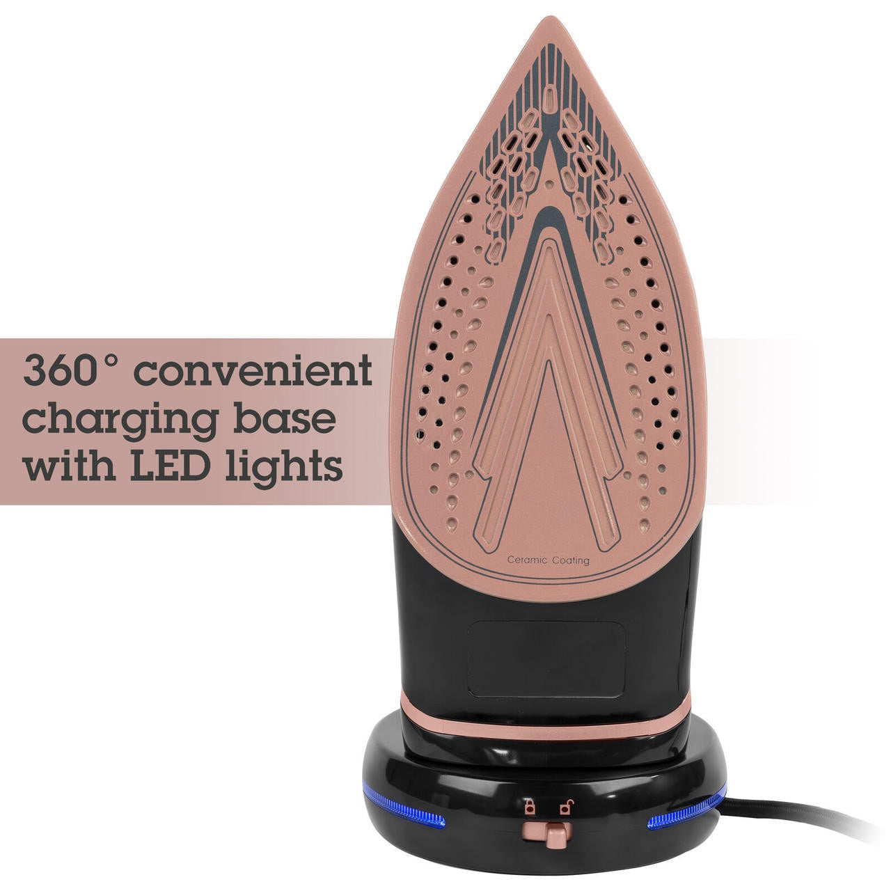 Beldray BEL0987RG-150 2-in-1 Cordless 360° Steam Iron - Rose Gold - Premium Steam Irons from Beldray - Just $26.99! Shop now at W Hurst & Son (IW) Ltd