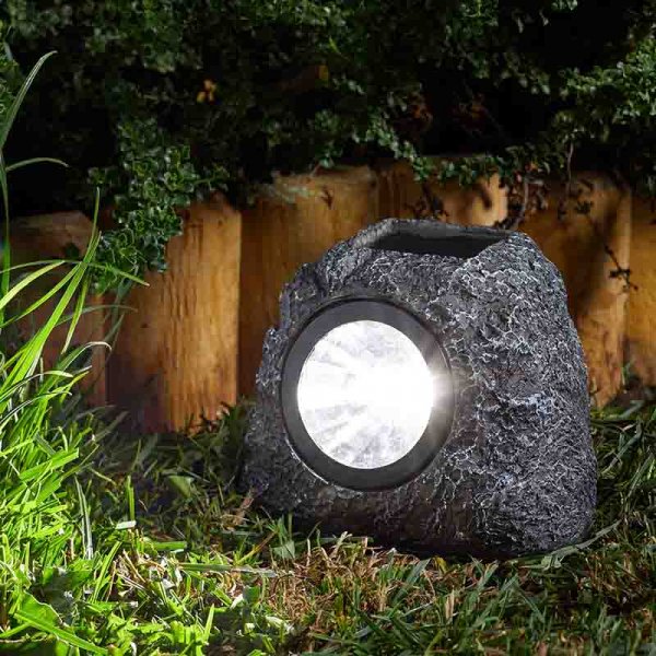Smart Solar Granite Rock Spot Lights - Pkt 4 - Premium Outdoor Lights from SMART GARDEN - Just $19.99! Shop now at W Hurst & Son (IW) Ltd