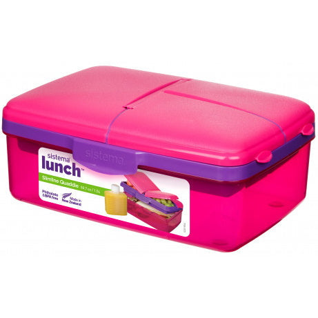 Sistema 18003965 Slimline Quaddie Lunch Box - Asst Colours - Premium Tupperware Style Containers from Sistema - Just $8.50! Shop now at W Hurst & Son (IW) Ltd