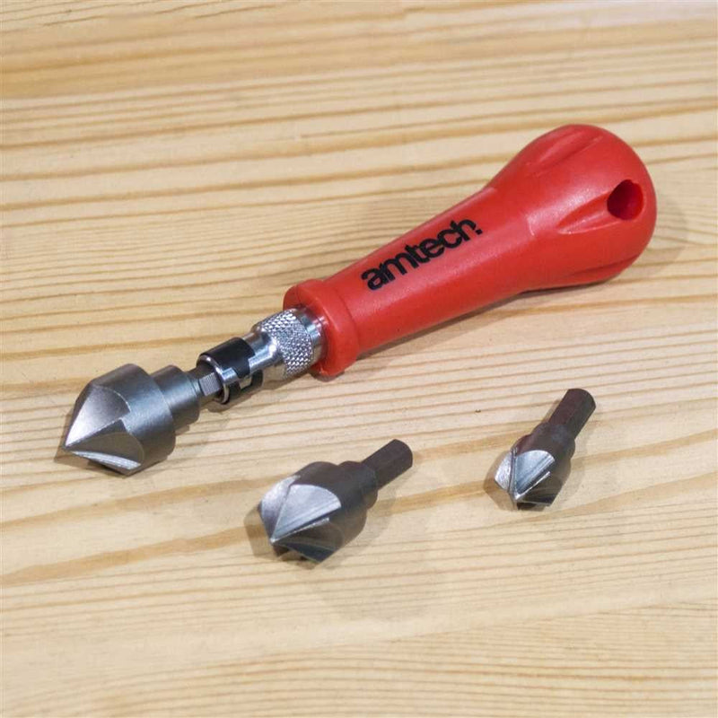 Amtech F0815 Countersink 3Pce Bit Set + Handle Buy Countersink Bits