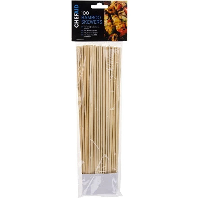 Chef Aid 10E01476 Bamboo Skewers Pack of 100 - 25cm - Premium Specialist Tools / Utensils from George East - Just $1.30! Shop now at W Hurst & Son (IW) Ltd