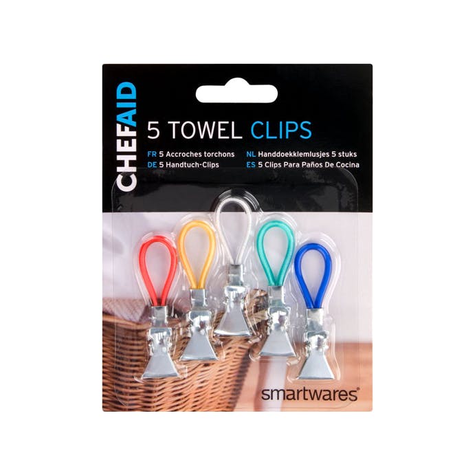 Chefaid 5 Towel Clips - Premium Hand / Tea Towels from George East - Just $1.6! Shop now at W Hurst & Son (IW) Ltd