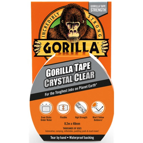 Gorilla Clear Repair Tape 8.2Mtrs x 48mm - Premium Clear Tape from Gorilla Glue - Just $9.6! Shop now at W Hurst & Son (IW) Ltd