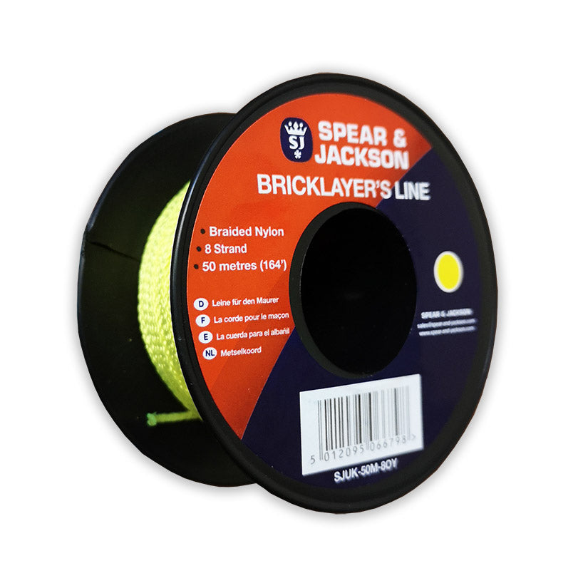 Spear & Jackson SJUK-50M-8OY Brick Layers Line 50mtr - Single Reel - Premium Builders from Eclipse - Just $3.79! Shop now at W Hurst & Son (IW) Ltd