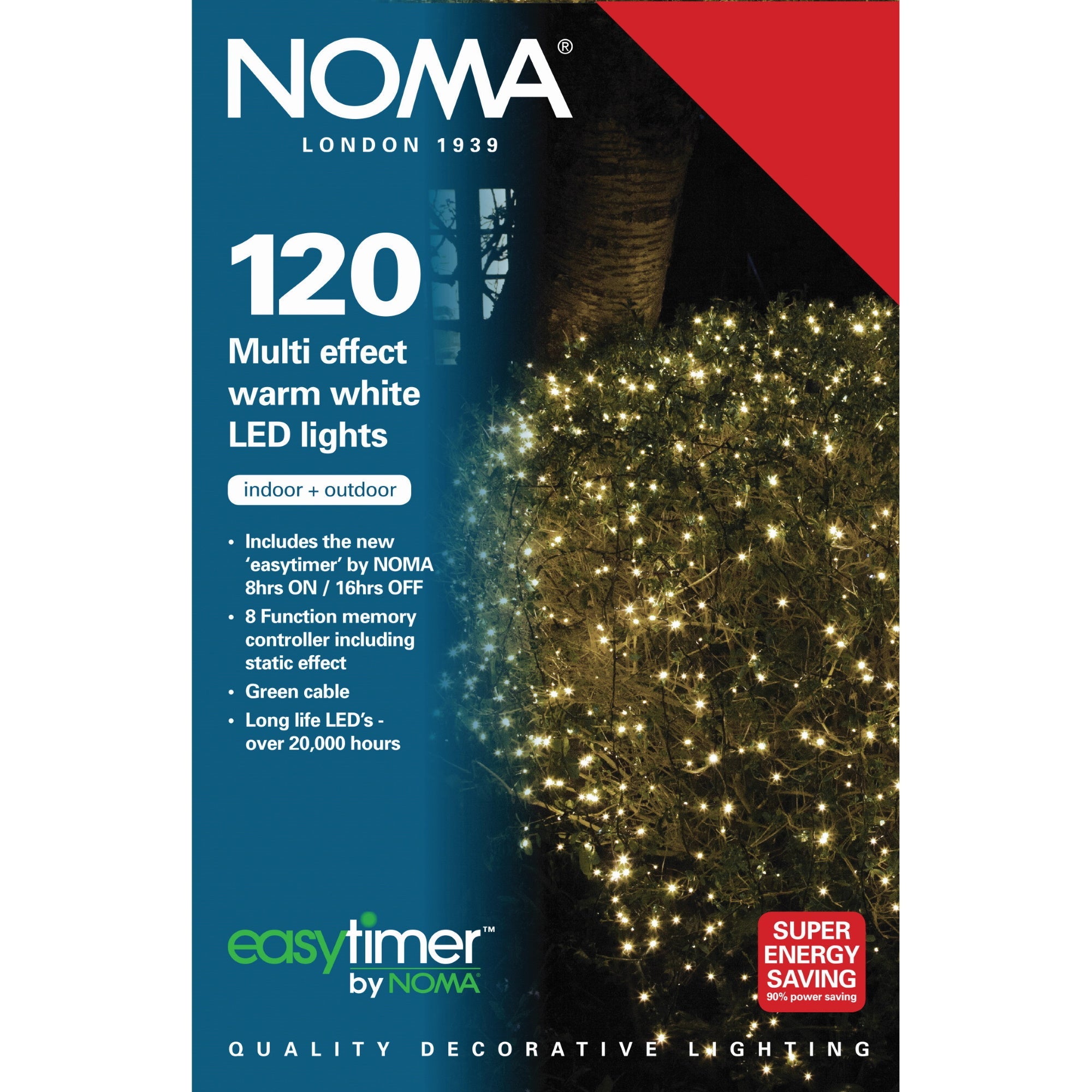 Noma 4921500 120 Multi Effect Warm White LED Lights - Premium Christmas Lights from Noma - Just $12.95! Shop now at W Hurst & Son (IW) Ltd