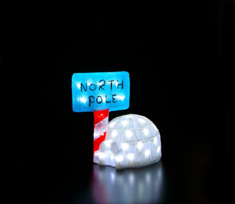 Noma 6922005 36CM Igloo with North Pole sign - Premium Outdoor Lights from Noma - Just $45.00! Shop now at W Hurst & Son (IW) Ltd