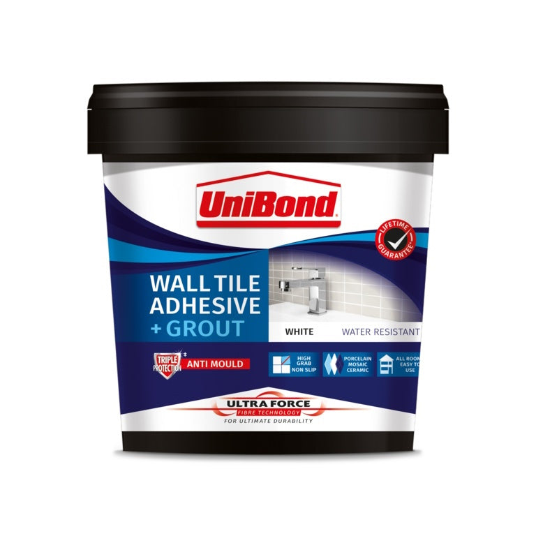 Unibond Ultraforce Wall Tile Adhesive & Grout White 1.38kg - Premium Tile Adhesive / Grout from Unibond - Just $14.60! Shop now at W Hurst & Son (IW) Ltd