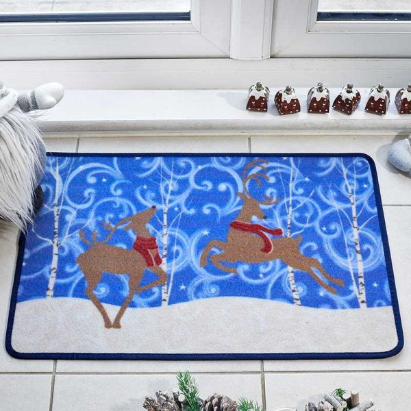 Three Kings 5520004 Washable Christmas Doormat 40x60cm - Dancing Deer - Premium Doormats from SMART GARDEN - Just $2.99! Shop now at W Hurst & Son (IW) Ltd
