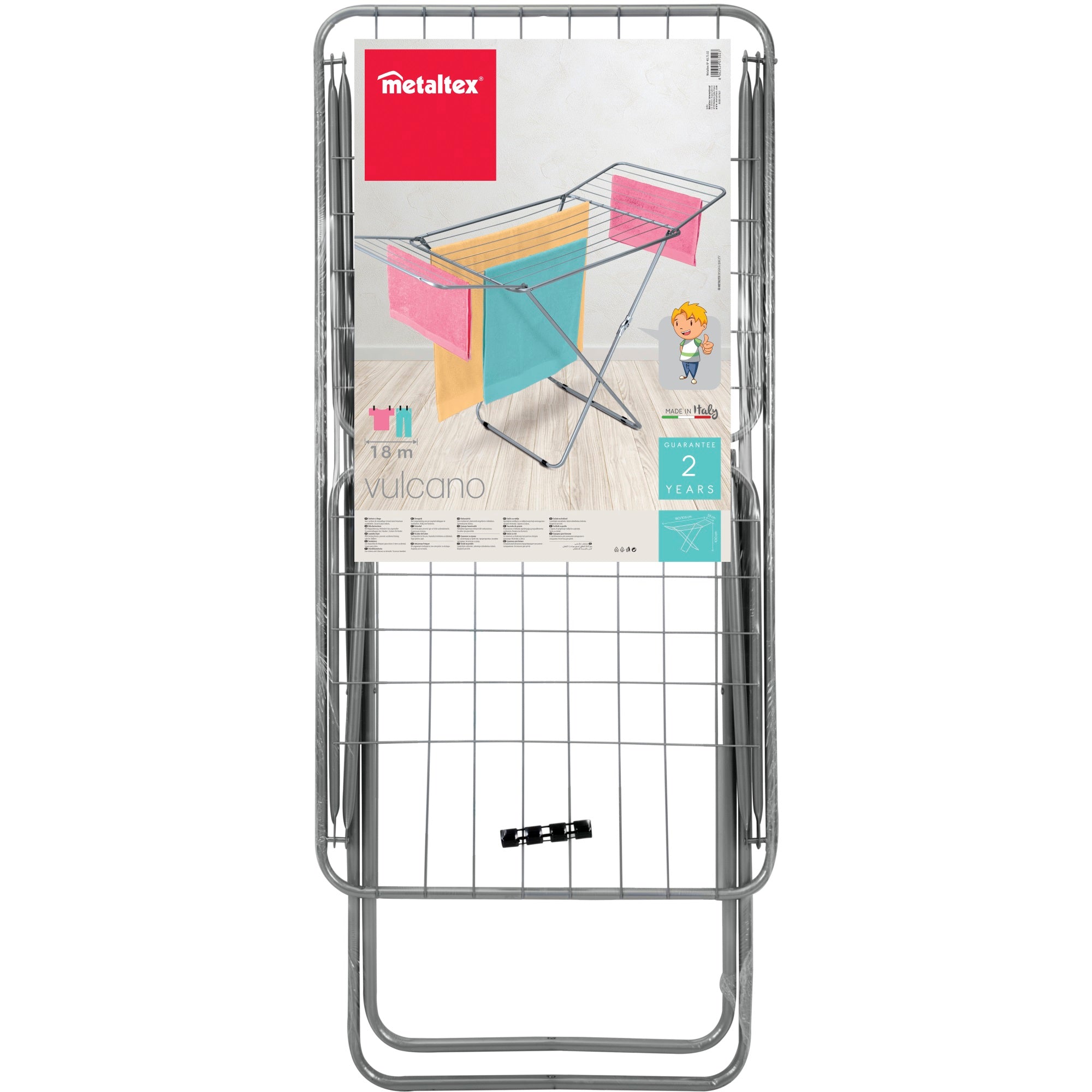 Metaltex 407502 Vulcano Folding Wing Laundry Airer - Premium Airers from Metaltex - Just $22.5! Shop now at W Hurst & Son (IW) Ltd