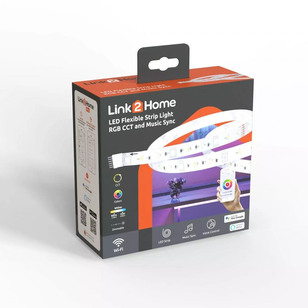 Link2Home L2H-10MSTRIP Light Strip with RGB CCT and Music Sync 10Mtr - Premium Light Up Decor from Link2Home - Just $68.99! Shop now at W Hurst & Son (IW) Ltd