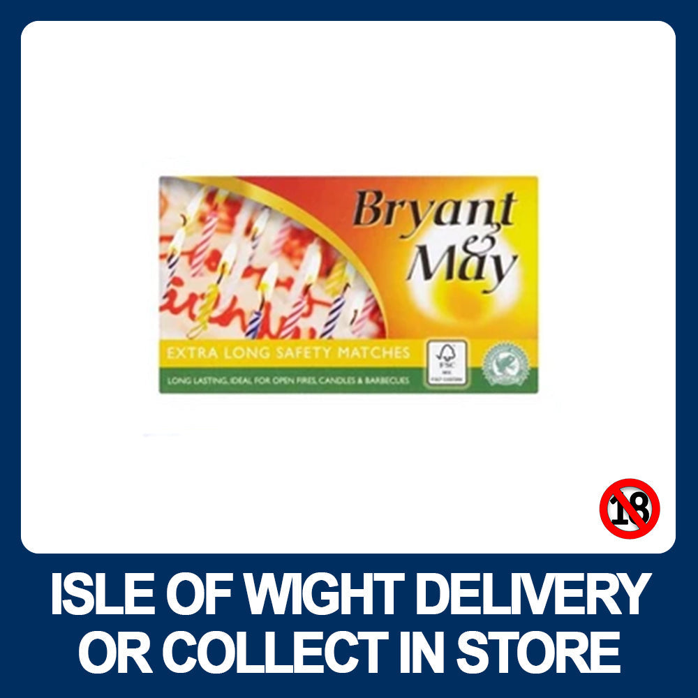 Bryant & May Extra Long Safety Matches - Premium Matches / Lighters from Bryant & May - Just $1.2! Shop now at W Hurst & Son (IW) Ltd