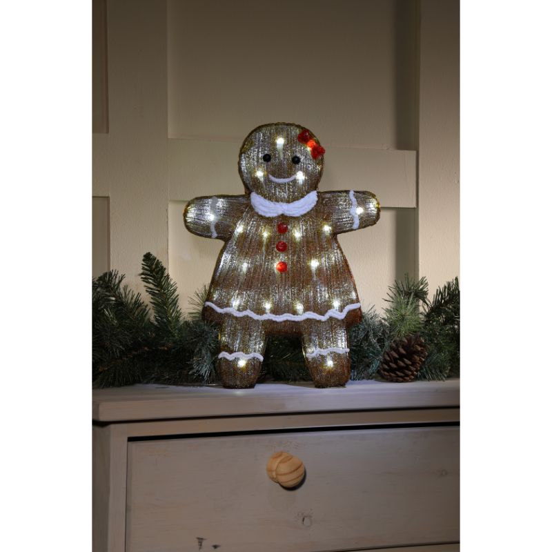 Noma 6920305 Acrylic Gingerbread Woman Figure - Premium Light Up Decorations from Noma - Just $41.99! Shop now at W Hurst & Son (IW) Ltd