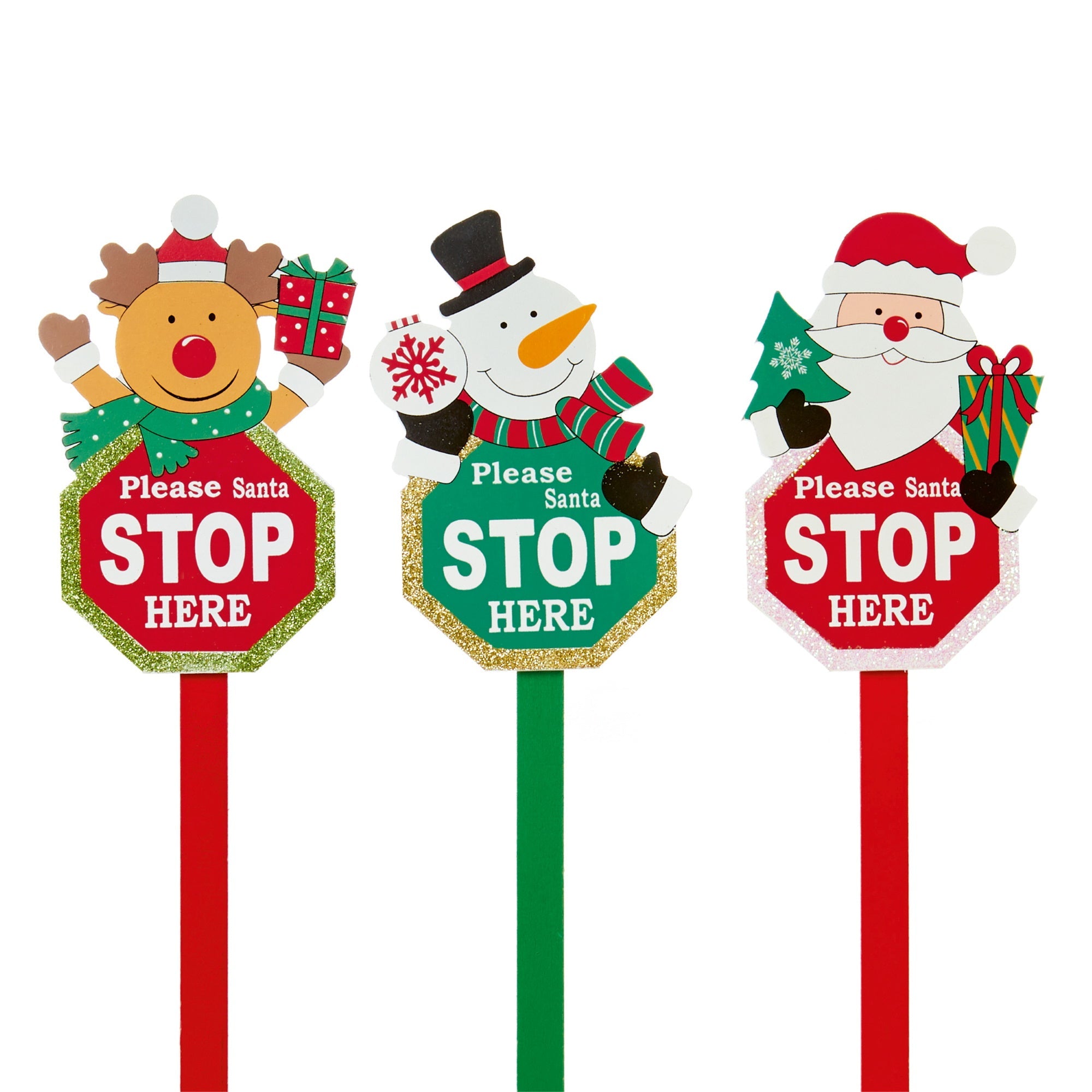 Premier Decorations AC151603 Christmas Garden Stake Stop Here Sign - Various - Premium Christmas Decorations from Premier Decorations - Just $2.50! Shop now at W Hurst & Son (IW) Ltd