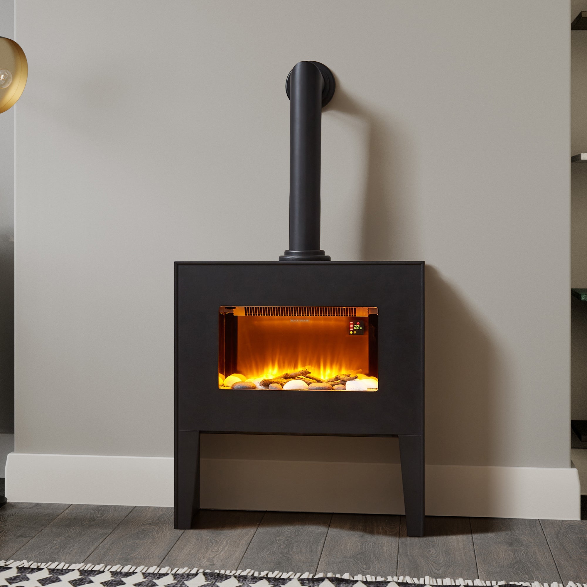 Black & Decker BXFH45007GB Log Effect Fire 1.8kw - Premium Electric Stoves from Black & Decker - Just $312.00! Shop now at W Hurst & Son (IW) Ltd