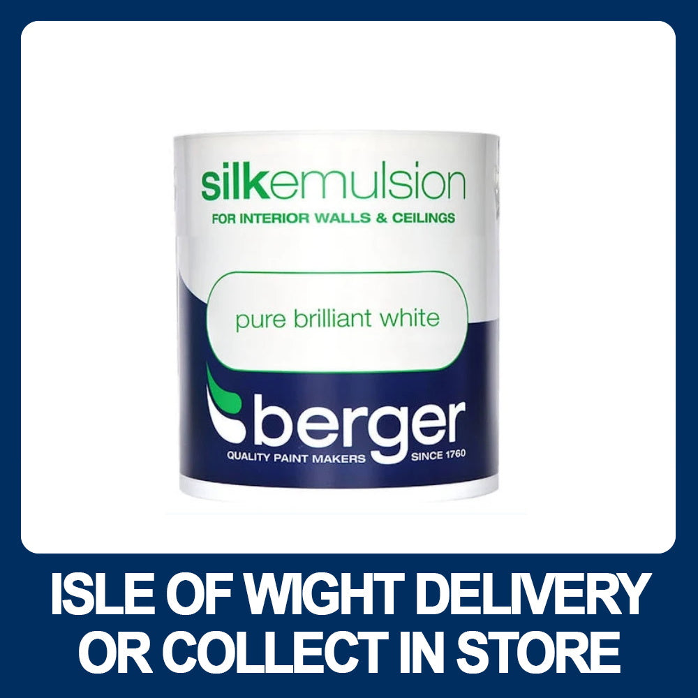 Berger Silk Emulsion 1 Litre - White - Premium Silk Emulsion from Berger - Just $9.95! Shop now at W Hurst & Son (IW) Ltd