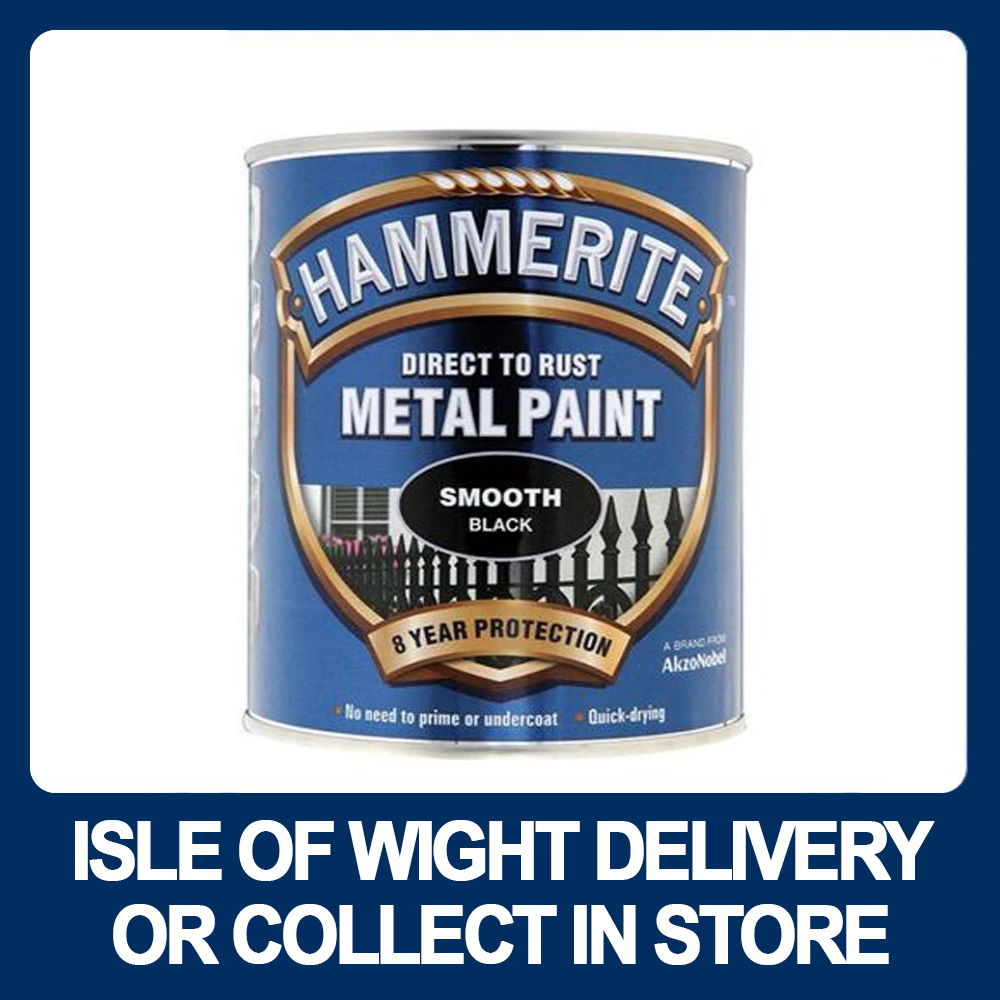 Hammerite Smooth Paint Metal Finish Aerosol (Black) 400ml