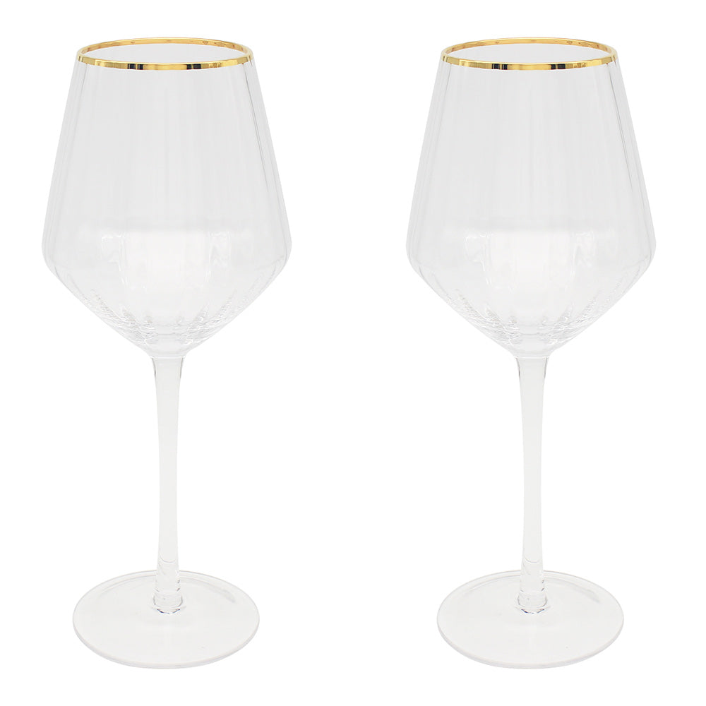 Lesser & Pavey LP49235 Elegance Glassware 2 Goblet Glasses - Gold Deco - Premium Drinking Glasses from LESSER & PAVEY - Just $19.99! Shop now at W Hurst & Son (IW) Ltd