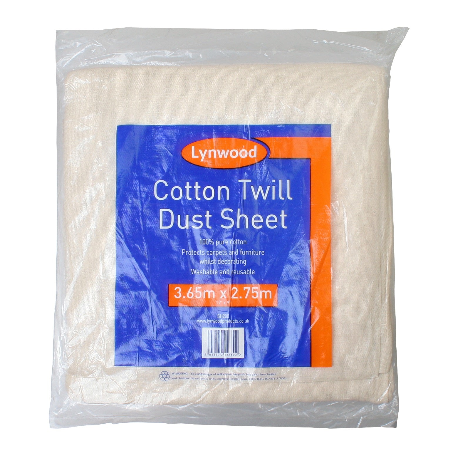 Lynwood SH200 Cotton Twill Dust Sheet 12' x 9' - Premium Dust Sheets from HARRIS - Just $8.5! Shop now at W Hurst & Son (IW) Ltd