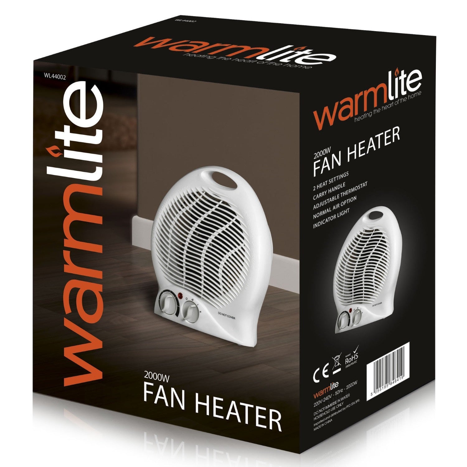 Warmlite WL44002 Upright Fan Heater 2000w - Premium Fan Heaters from warmlite - Just $18.99! Shop now at W Hurst & Son (IW) Ltd