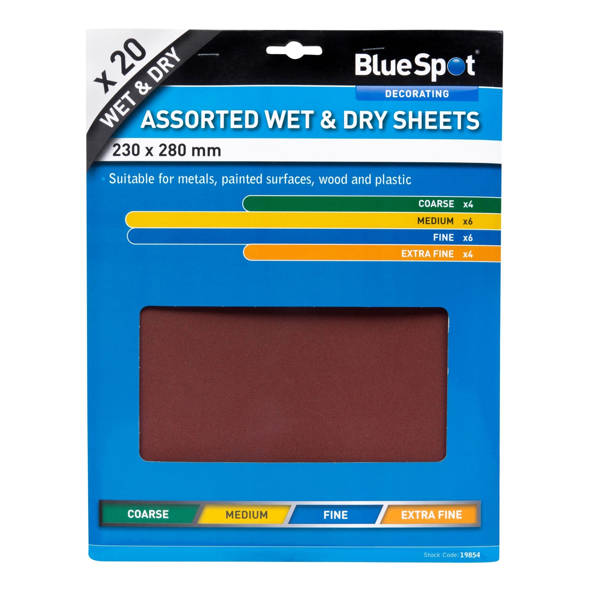 BlueSpot 19854 20 PCE Assorted Wet And Dry Sandpaper Sheets - Premium Sanding from Blue Spot - Just $3.3! Shop now at W Hurst & Son (IW) Ltd
