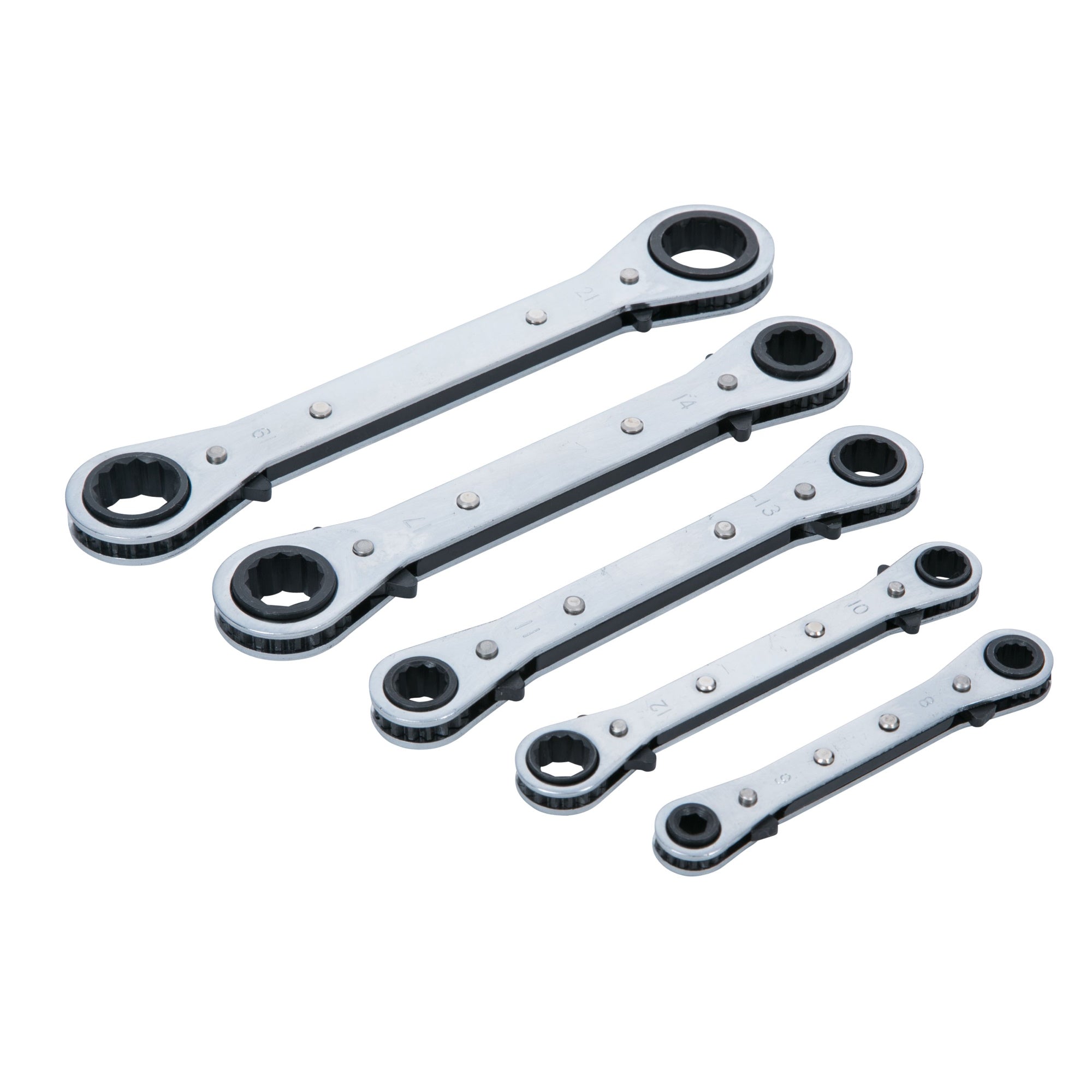 BlueSpot 04100 5 PCE Metric Ratchet Ring Spanner Set (6-21mm) - Premium Combination Spanners from Blue Spot - Just $17.99! Shop now at W Hurst & Son (IW) Ltd