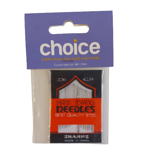 Choice C52413 Sharps Hand Sewing Needles Pkt20 - Premium Housewares from Choice - Just $0.95! Shop now at W Hurst & Son (IW) Ltd