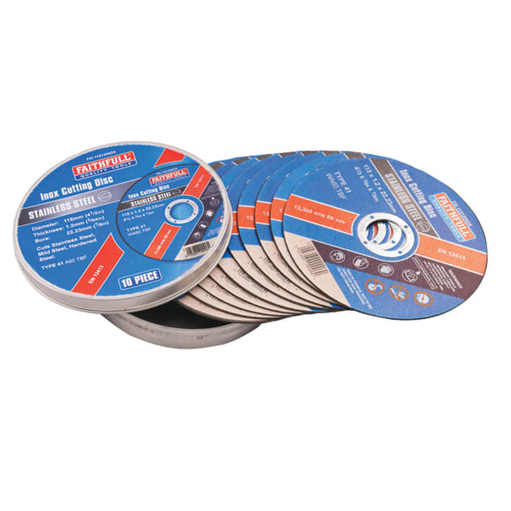 Faithfull Multi-Use Cut Off Wheels – Pack of 10 Angle Grinder Discs Curtis Holt (Southampton) Ltd (NMB Brand_Faithfull CarlR Discs DIY Expert DIY Faithfull Nov25 Product Type_Angle Grinder Discs Toolbank XMS25