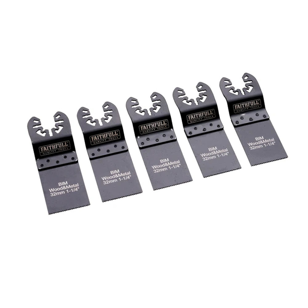 FAITHFULL Multi-Tool Blade Kit 5 Piece - XMS25MULTI5 Sundry Blades Curtis Holt (Southampton) Ltd (NMB Blades Brand_Faithfull CarlR Collections_Multi-Tools Faithfull Multi-Tools Nov25 Product Type_Multi-Tool Accs Product Type_Multi-Tools Product Type_Penknives / Multi-Tools Product Type_Power Multi-Tools Product Type_Sundry Blades Sundry Blades Toolbank XMS25