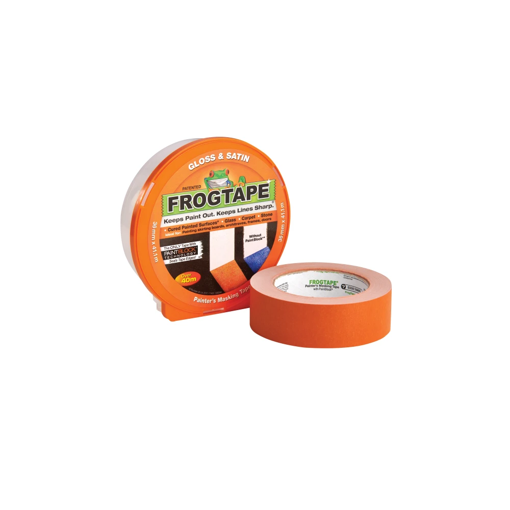 Frogtape 104201 Gloss & Satin 36mm x 41.1mm - Premium Masking Tape from home hardware - Just $11! Shop now at W Hurst & Son (IW) Ltd