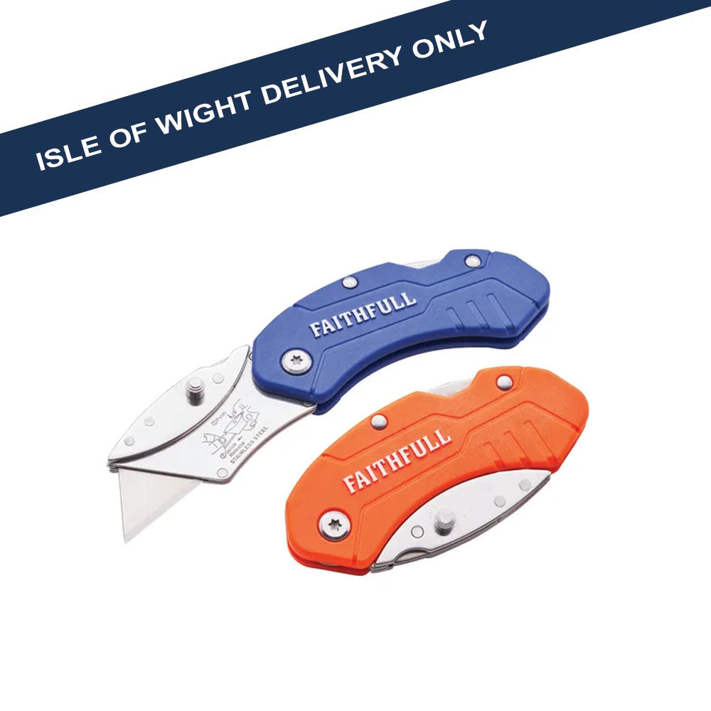*** Faithfull Hi-Vis Folding Utility Knife - XMS25UTILHV Penknives / Multi-Tools Toolbank Ltd (NMBS) Brand_Faithfull CarlR DIY Expert DIY Faithfull iow only iowonly Oct25 Product Type_Penknives / Multi-Tools Toolbank XMS25