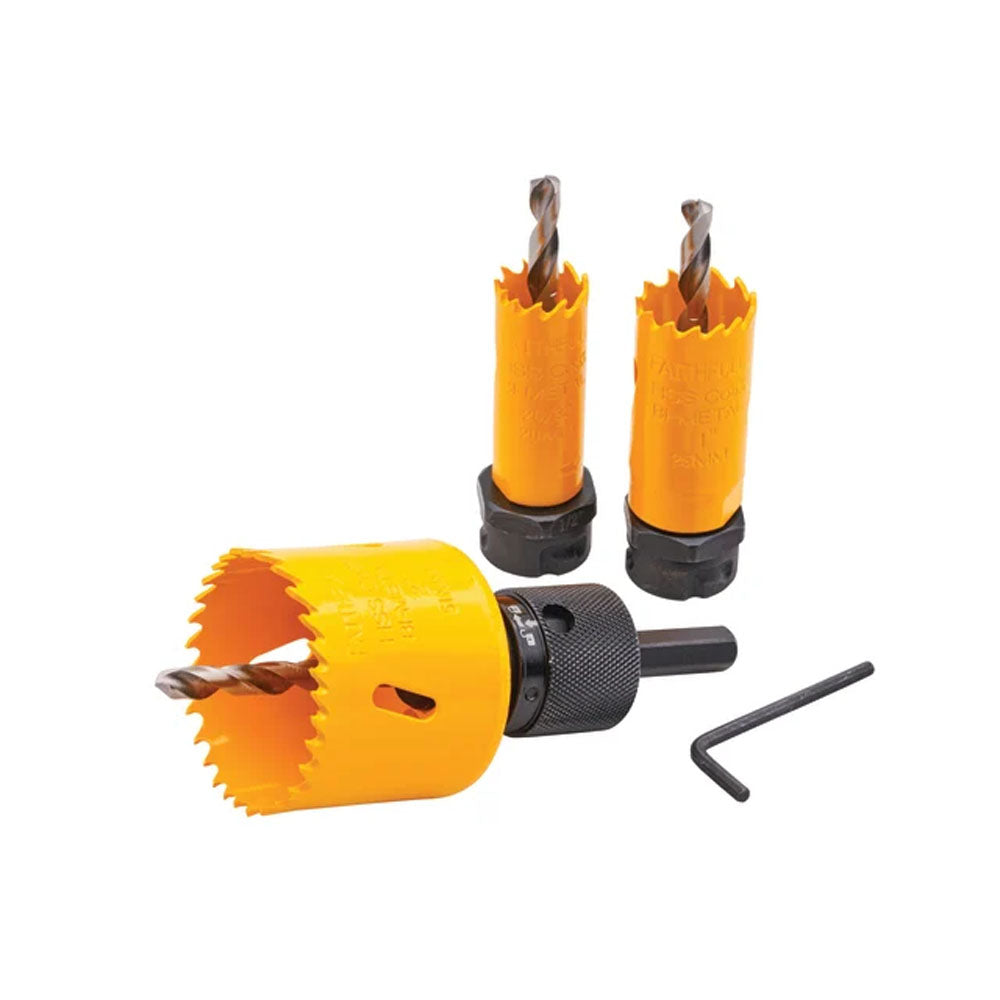 Faithfull Quick Change Holesaw Set - XMS25HOLESAW Holesaws Toolbank Ltd (NMBS) Brand_Faithfull CarlR Collections_Saws / Knives Faithfull Hole saws Oct25 Product Type_Holesaws Saw saws Saws & Knives Toolbank XMS25