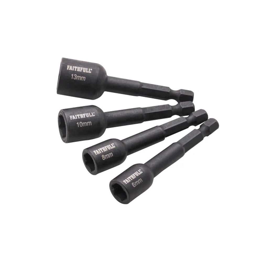 Faithfull 4 Piece Impact Nut Driver Set - XMS25NUTD4 Socket Sets Toolbank Ltd (NMBS) Brand_Faithfull CarlR Collections_Sockets Collections_Sockets and Spanners Faithfull Oct25 Product Type_Socket Sets Socket Sockets Sockets & Spanners Sockets and Spanners Spanners & Sockets Toolbank XMS25