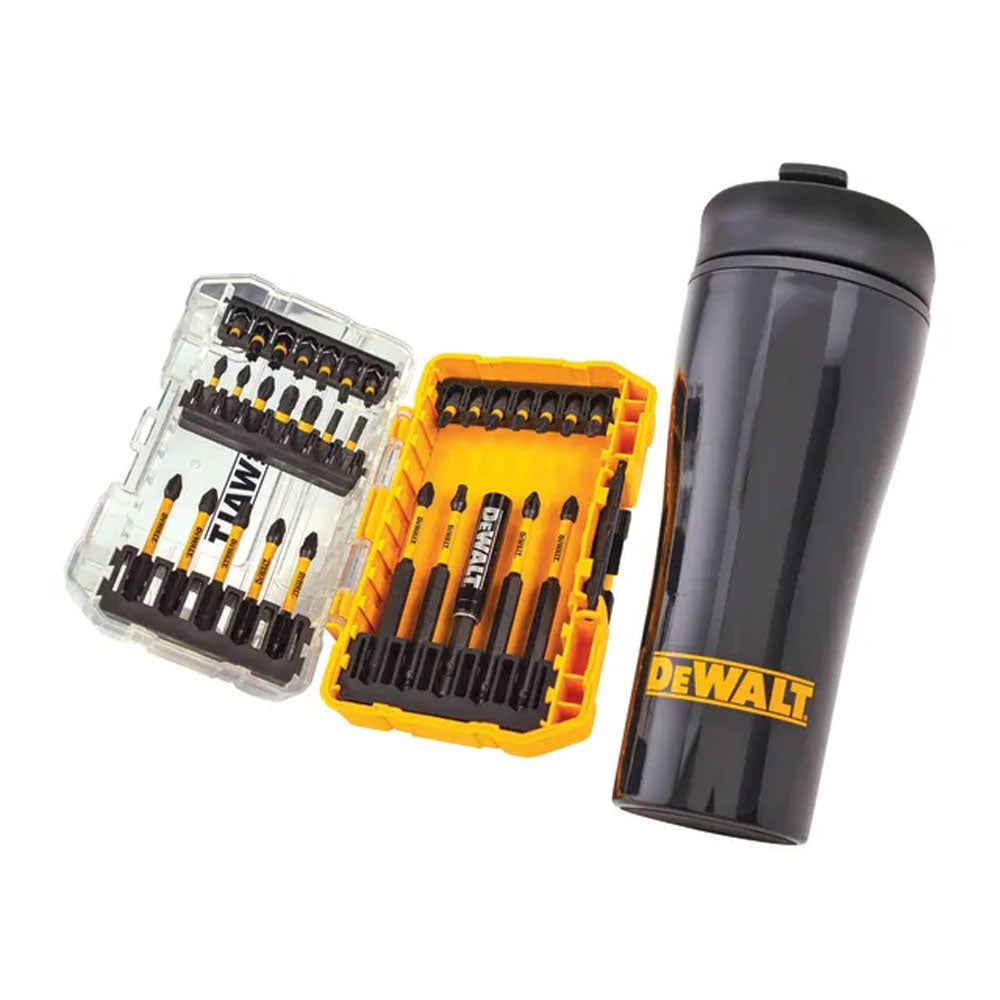 DeWalt 32 Piece FlexTorq Bit Set & Travel Mug - XMS25MUGSET Screwdriver Bits Toolbank Ltd (NMBS) Bits Brand_Dewalt CarlR DeWalt Drill Bits Hi Torq Oct25 Product Type_Screwdriver Bits Product Type_TX Bits and Keys Screwdriver bits Toolbank XMS25