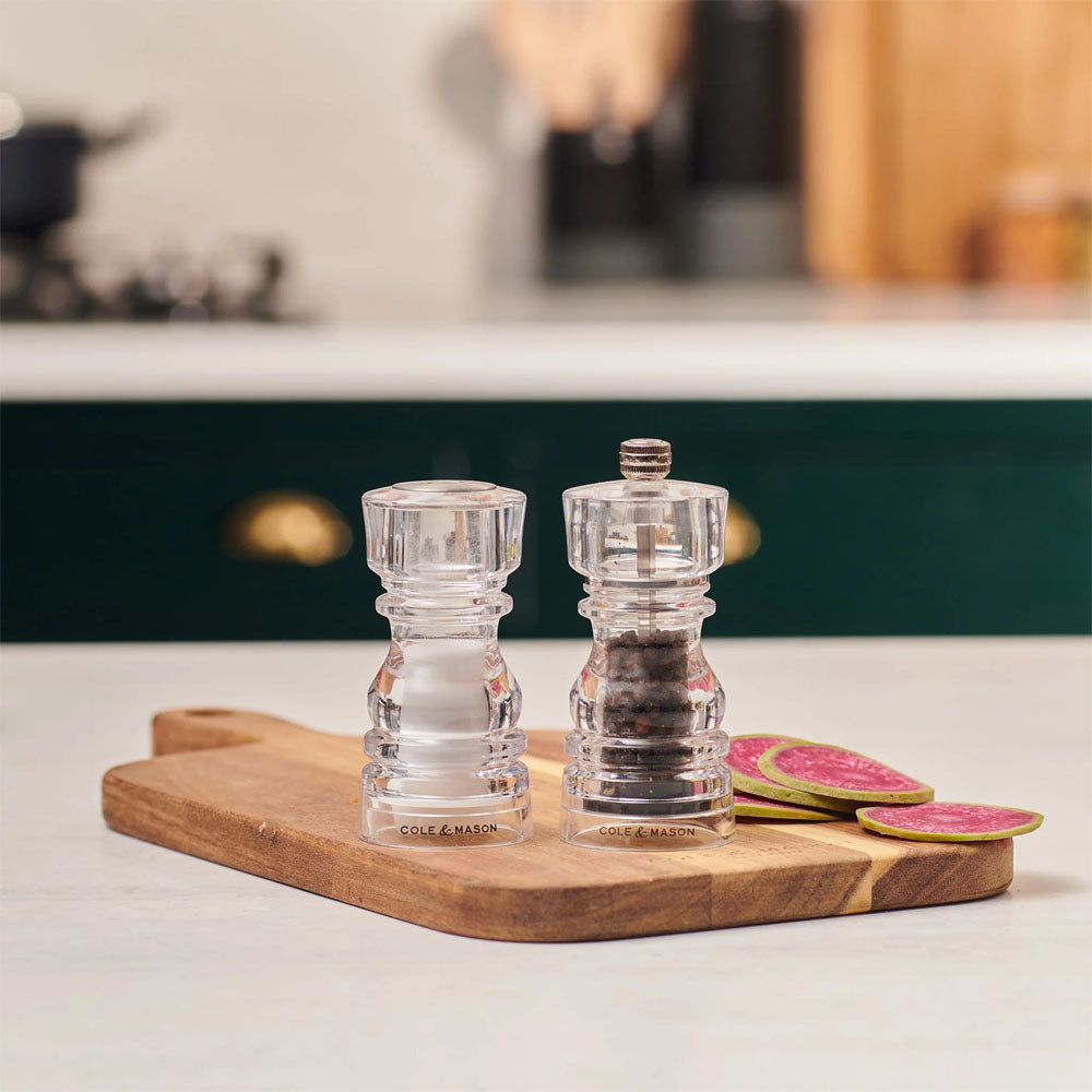 London Salt &amp; Pepper Mill Set - Acrylic - H243169 Salt / Pepper DK Household Brands Ltd (AIS) Brand_Cole & Mason CarlR Cole & Mason Collections_Food Preparation Collections_Kitchen Organisation Food Preparation Kitchen Kitchen & Dining Kitchen Organisation Kitchen Tools & Utensils Kitchenware Oct25 Product Type_Salt / Pepper