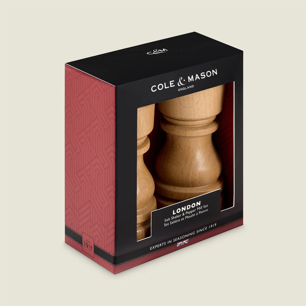 London Salt & Pepper Mill Set - Natural Wood - H243172 Salt / Pepper DK Household Brands Ltd (AIS) Brand_Cole & Mason CarlR Cole & Mason Collections_Food Preparation Food Preparation Kitchen Kitchen & Dining Kitchenware Oct25 Product Type_Salt / Pepper