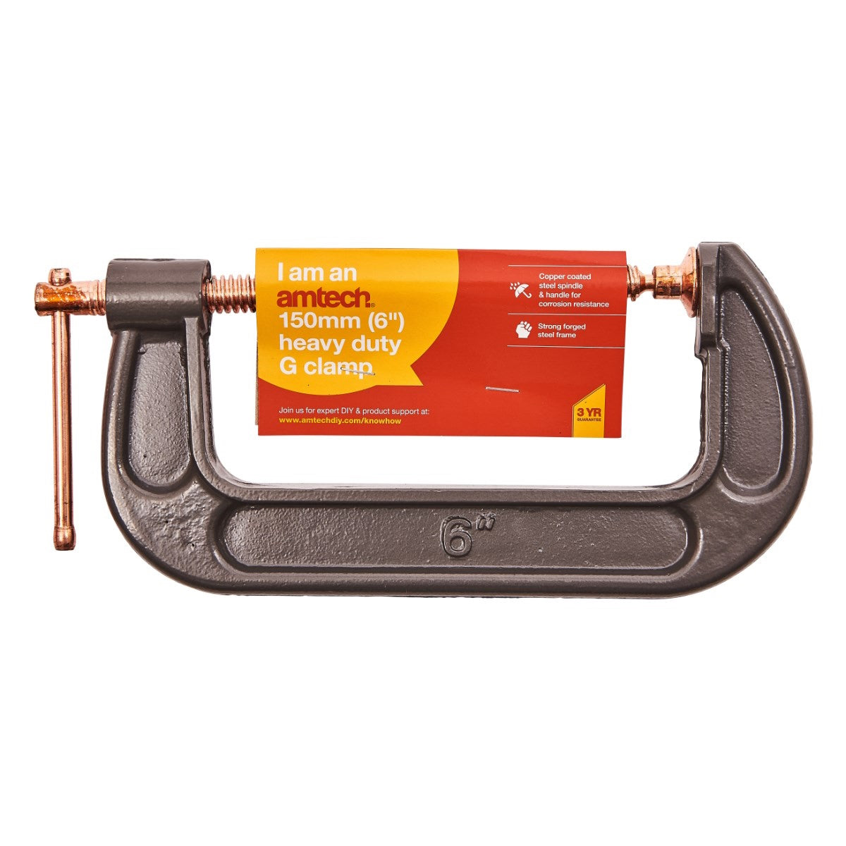 Amtech W5800 Heavy Duty G Clamp 150mm / 6in Clamps DK Tools Am-tech Amtech Brand_Amtech Collections_Vices / Clamps DK Tools Google Product Hand tools Hand Tools Auto & Engineers Hand Tools Woodwork Mark.Williams MAY23 Product Type_Clamps Tools Vices & Clamps