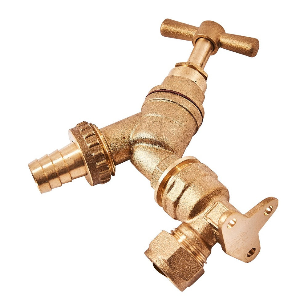 AMTECH U2010 Brass Bib Tap & Hose Adaptor Plumbing DK Tools Ltd Amtech Brand_Amtech Dec24 Garden Hose Spray Nozzles Garden Hoses Gardening Greenhouse & Garden Home & Garden Lawn & Garden RobC Smart Garden Sundry Home & Garden