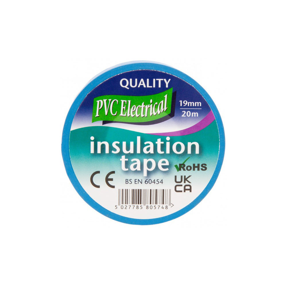 Blue PVC PV01201920BL10 Electrical Insulation Tape (20m x 19mm) Electrical Tape Bruce Douglas Marketing Ltd CarlR Collections_Tapes / Adhesives Electrical Tape Electricians Tape Electricity Tape MAR25 Tape Tapes & Adhesives