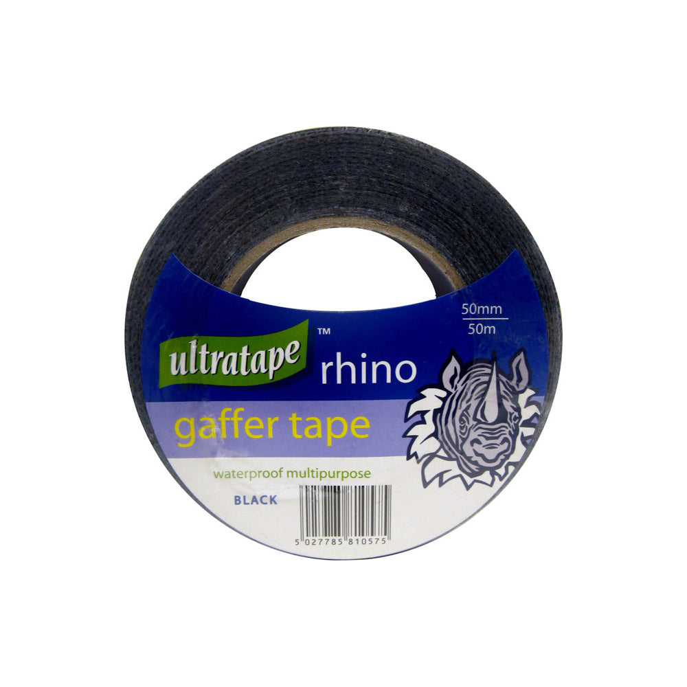 Rhino RH0043-50 Black Cloth Tape (50mm x 50m) All Purpose Tape Bruce Douglas Marketing Ltd CarlR Collections_Tapes / Adhesives Decorating decorating supplies MAR25 Product Type_All Purpose Tape Tape Tapes & Adhesives