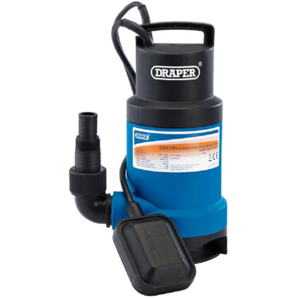 Draper 61621 Submersible Dirty Water Pump with Float Switch Pumps Draper Brand_Draper Draper free delivery Google Product More Power Tools Power Tools Product Type_Pumps