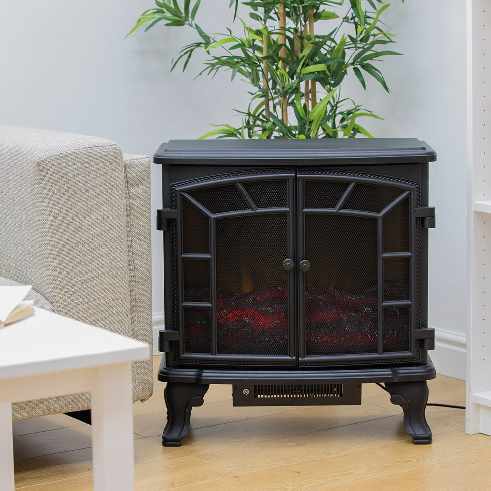 Warmlite WL46020 Rochester 2000w Log Effect Stove Fire - Black - Premium Electric Stoves from warmlite - Just $174.95! Shop now at W Hurst & Son (IW) Ltd