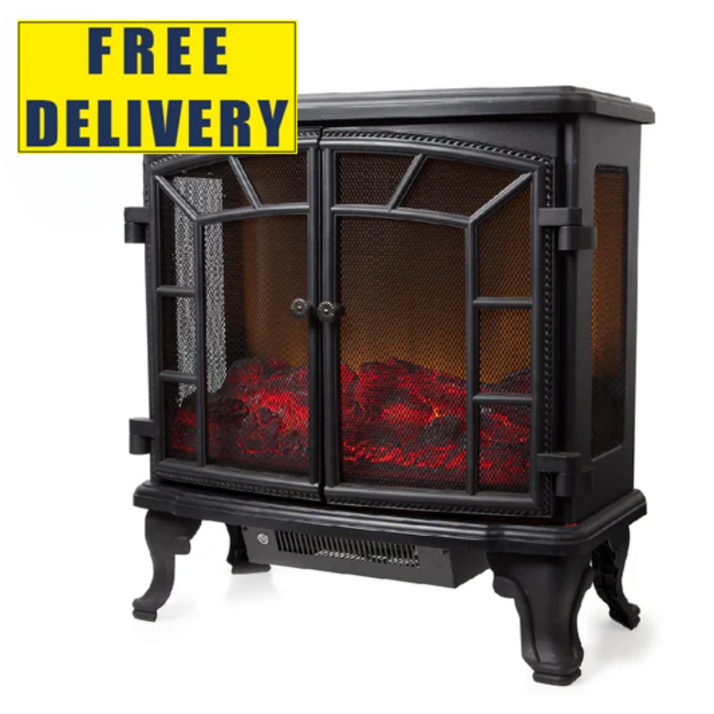 Warmlite WL46020 Rochester 2000w Log Effect Stove Fire - Black