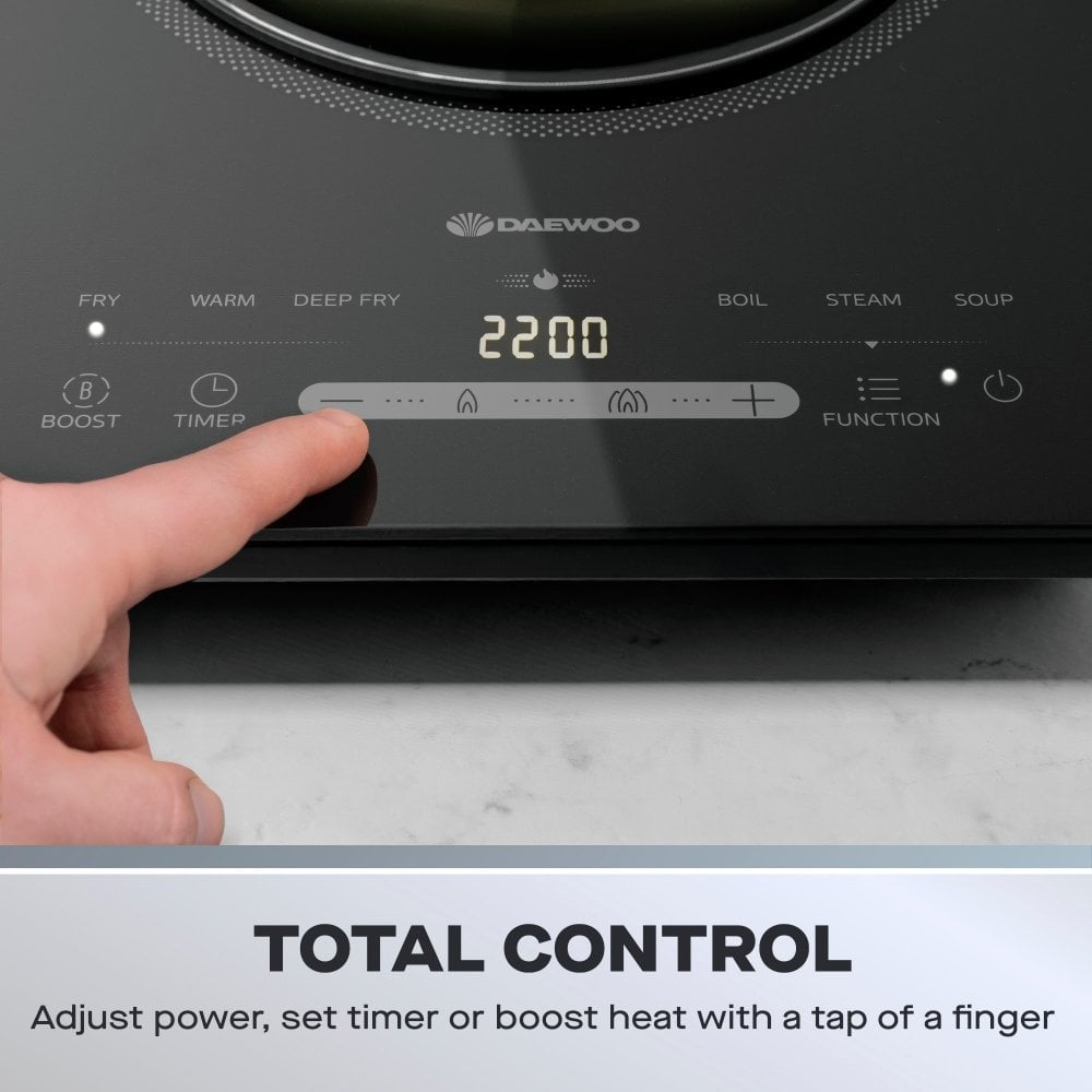 Daewoo SDA2771GE Single Induction Hob With Timer 2200w Hobs - Single Eurosonic Brand_Daewoo Collections_Cooking Appliances Domestic Appliances Electrical Google Product Hobs & Hotplates Mark.Williams Product Type_Hobs - Single Product Type_Induction Hobs