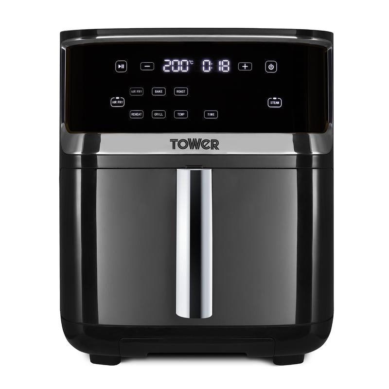 Tower T17101 Vortx 1700W 7L Steam Air Fryer Black Digital - Premium Air Fryers from Tower - Just $154.99! Shop now at W Hurst & Son (IW) Ltd