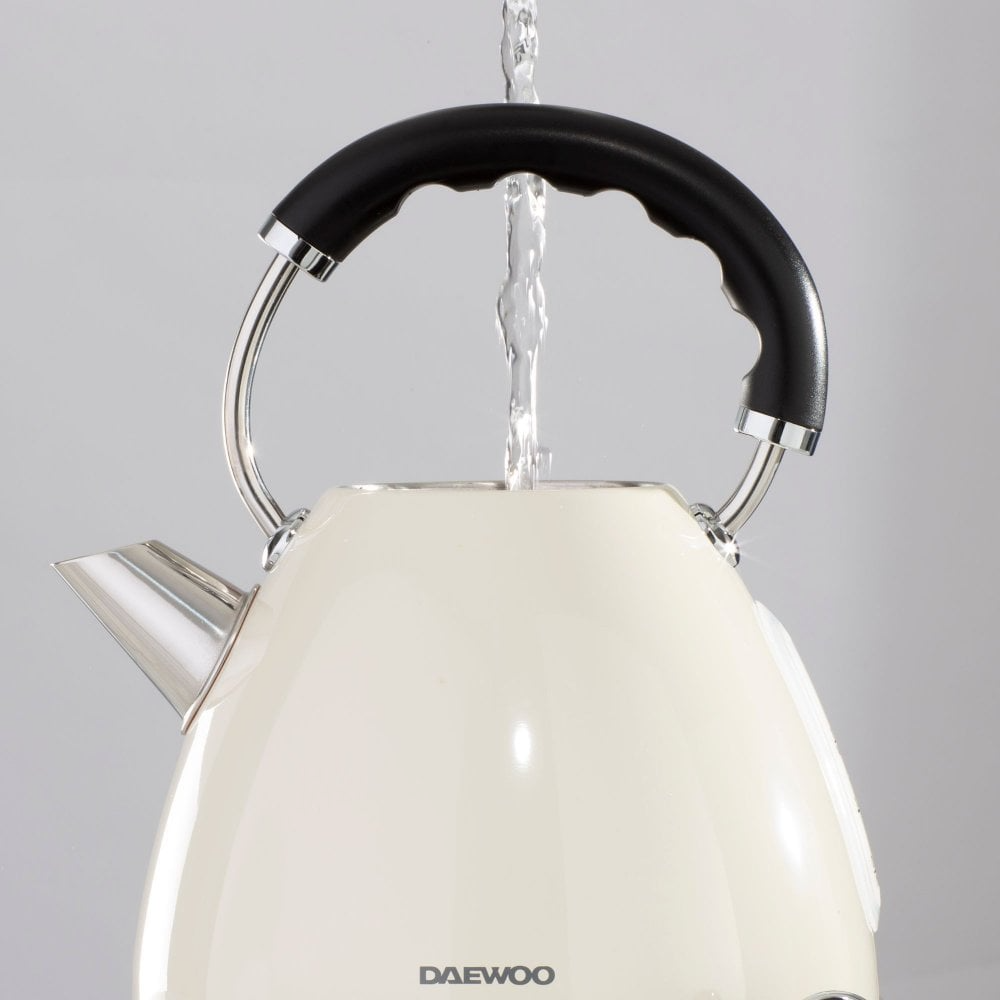 Daewoo SDA1576GE Kensington Pyramid Kettle Cream 1.7Ltr Electric Kettles Eurosonic Group Limited Brand_Daewoo Collections_Kettles Daewoo Domestic Appliances Electric Kettles Electrical Eurosonic Google Product Jul24 Kettle Kettles Product Type_Kettles RobC