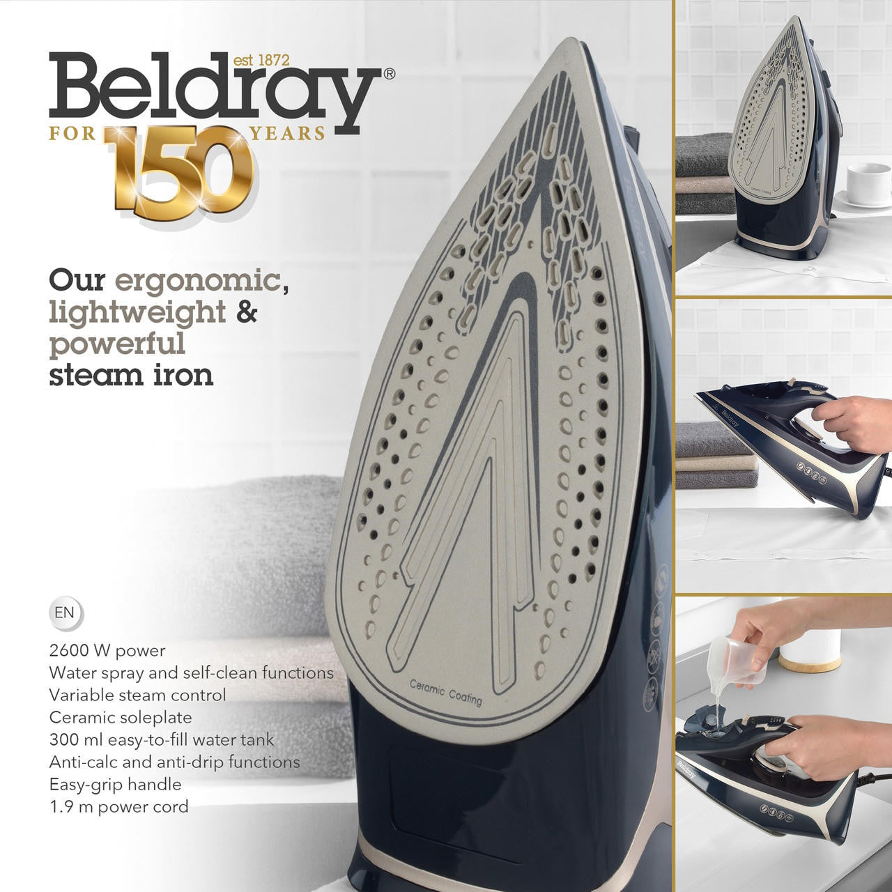 Beldray BEL01526-150 Ultra Sleek Steam Iron 2600W - Premium Steam Irons from Beldray - Just $24.95! Shop now at W Hurst & Son (IW) Ltd