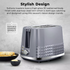Tower T20082GRY Solitaire Toaster 2 Slice - Grey 2 Slice Toasters Tower Brand_Tower Collections_Toasters Dec23 Domestic Appliances Electrical Google Product Mark.Williams Product Type_2 Slice Toasters RKW Toaster Toasters Tower