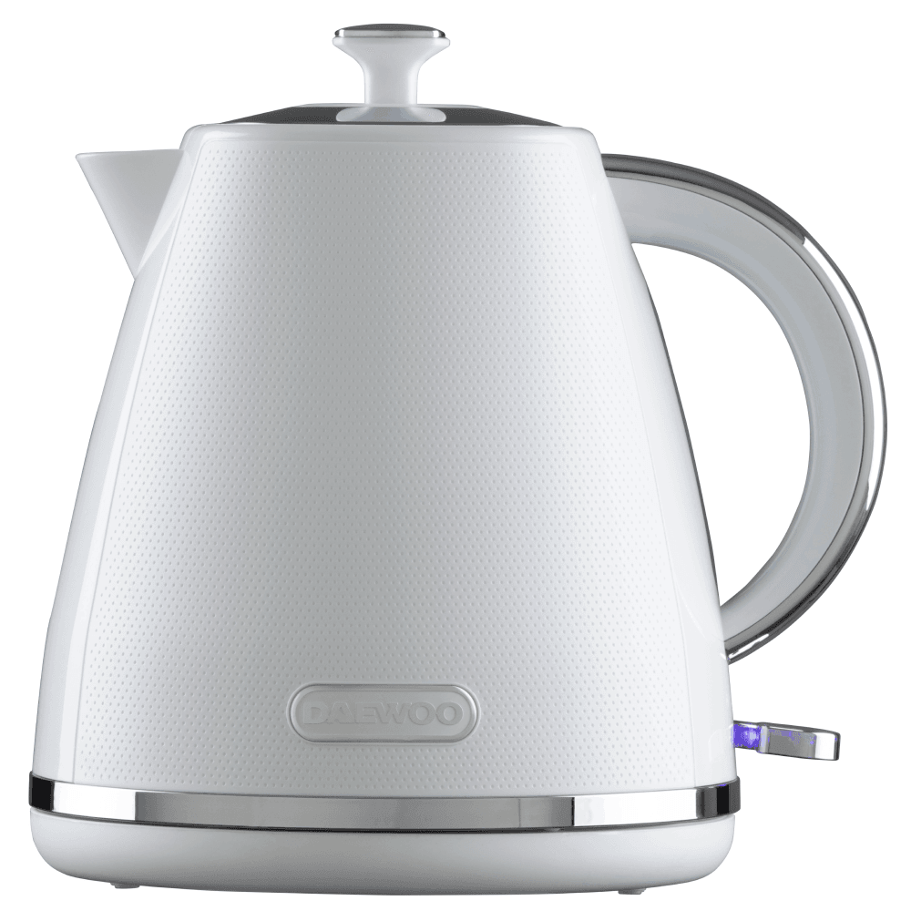 DaewooSDA2623GE Stirling 1.7L 3kw Pyramid Kettle White Electric Kettles Eurosonic Group Limited (AIS) Brand_Daewoo Coffee Teapots & Hob Kettles Collections_Coffee Teapots and Hob Kettles Collections_Kettles Daewoo Electric Kettles Jan25 Kettle Kettles Product Type_Kettles RobC white