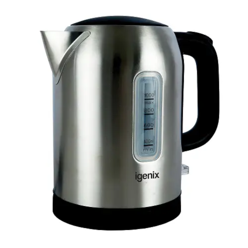 Igenix IGK01022SS Jug Kettle 1Ltr Stainless Steel 2.2kW Electric Kettles Igenix Brand_Igenix Collections_Kettles Dec23 Domestic Appliances Google Product Igenix Kettles Mark.Williams Pik-A-Pak Product Type_Kettles