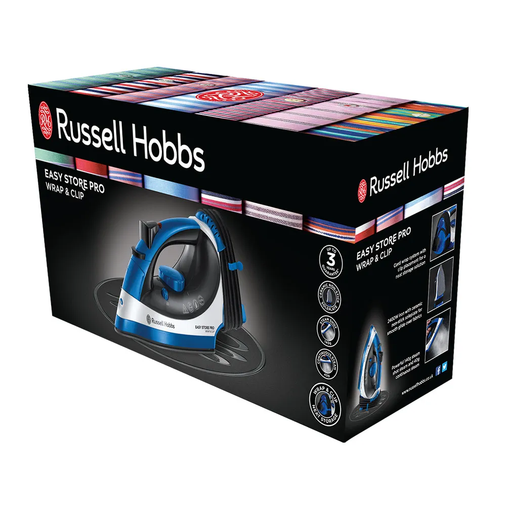 Russell Hobbs 23770 Easy Store Pro Wrap & Clip Steam Iron 2400W - Premium Steam Irons from Russell Hobbs - Just $22.99! Shop now at W Hurst & Son (IW) Ltd